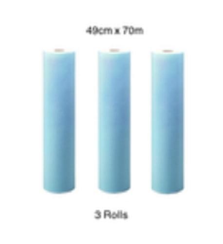 Kimberly Clark-X50 Bench Rolls, 49cm x 70 meters, 4-ply tissue , reinforced with a polyester scrim netting, blue-3 rolls/pack