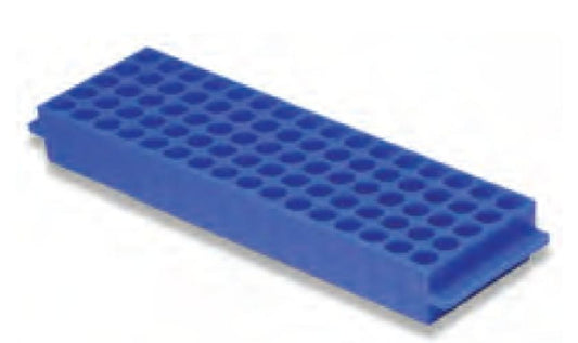 Labco Single Sided Rack: 80 well x 1.5/2.0ml tubes 5 x 16 wells, Blue-each