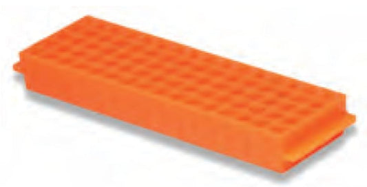 Labco Single Sided Rack: 80 well x 1.5/2.0ml tubes 5 x 16 wells, Orange-each