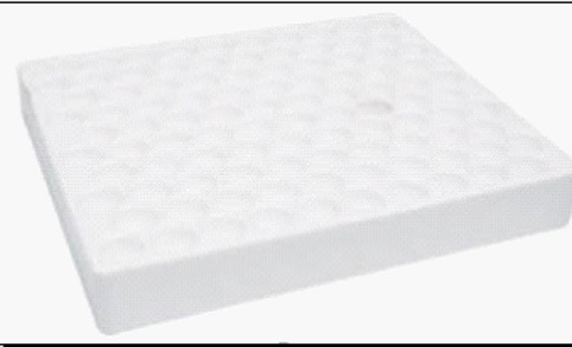 Aptaca Polystyrene foam test tube rack, 205W x 205D x 55mmH, 12mmd holes, hole depth: 50mm 100 positions, each