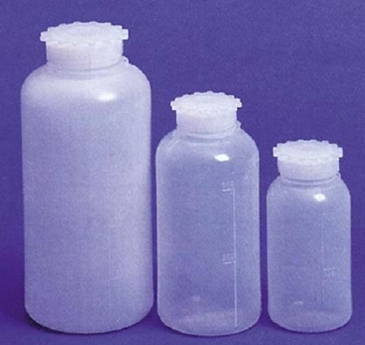 1L, Storage Bottle, APTACA brand, polyethylene, wide mouth, 100 mL grad, round, with screw cap and inner stopper