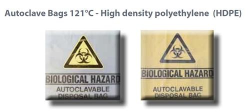 Autoclave bag, 69X55 cm with  biological hazard label, Yellow-200/ctn