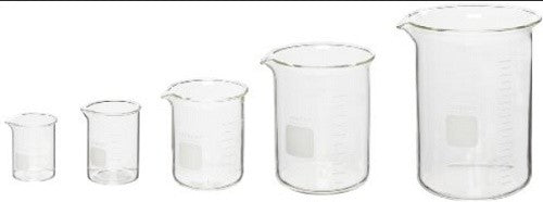 Beaker, 5mL,  low form, borosilicate glass with spout, graduated