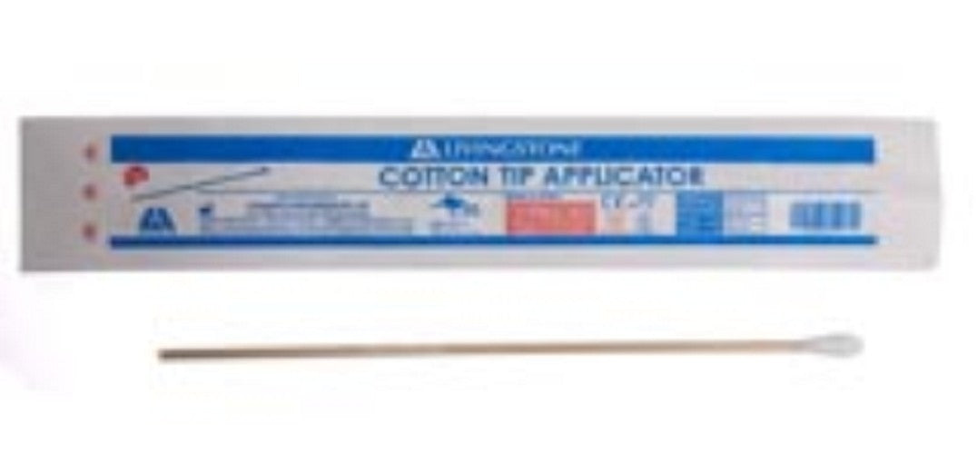 Cotton tip applicator, wood, sterile, 15 cm length, individually wrapped-pkt/1000