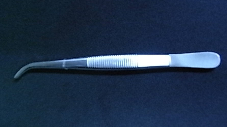 Forceps, thumb, curved,130mm, medium point – Adelab Scientific
