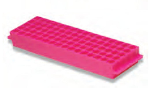 Labco Single Sided Rack: 80 well x 1.5/2.0ml tubes 5 x 16 wells, Pink-each