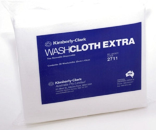 Chux-Wash cloth, Kimberly Clark, individually foiled, 33.5cm x 45cm-20sheets/pkt/30 pkts/ctn