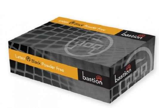 Bastion-Latex, Powder Free, Black, Micro Textured, Large - Box/100 - While Stocks Last