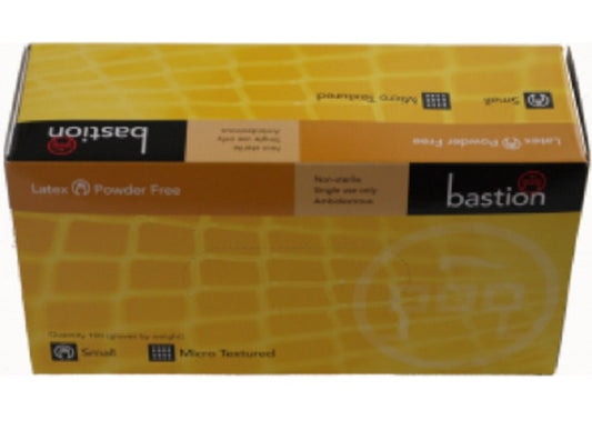 Bastion-Latex, Powder Free, Micro Textured, Large - Carton/1000