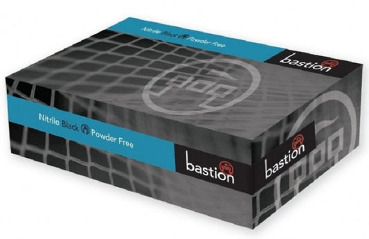 Bastion-Nitrile, Powder Free, Black, Micro Textured, Large - Carton/1000