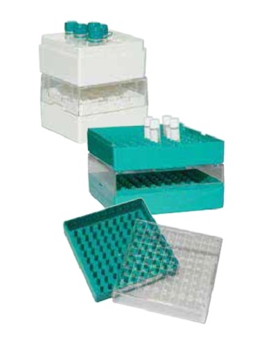Bioline Polycarbonate -Green-25 Place Cryo boxes , suitable for freezing in liquid nitrogen-pkt/12