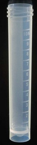 Axygen 10.0ml screw top sterile transport tubes, flat bottom, with attached caps-pkt/500