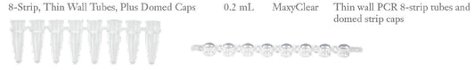 Axygen 0.2ml strip 8 tubes with domed striped caps-(125 strips/8 tubes/strip)