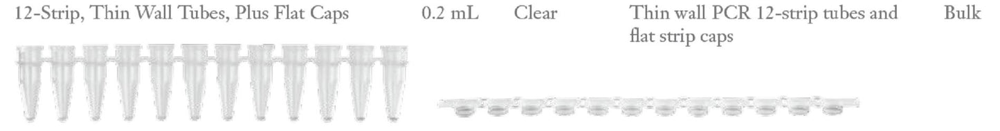 Axygen 0.2ml strip, 12 tubes with flat strip caps-(80 strips/12 tubes/strip)