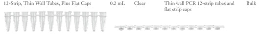 Axygen 0.2ml strip, 12 tubes with flat strip caps-(80 strips/12 tubes/strip)