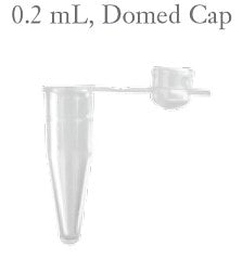 Axygen 0.2ml thin walled single tubes with attached domed caps-pkt/1000