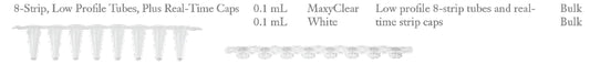Axygen Low Profile 0.1ml Clear Thin Wall PCR Strip Tubes, White for Real Time-(125 strips/8 tubes/strip)