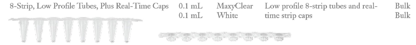 Axygen Low Profile 0.1ml White thin wall PCR Strip Tubes-(125 strips/8 tubes/strip)