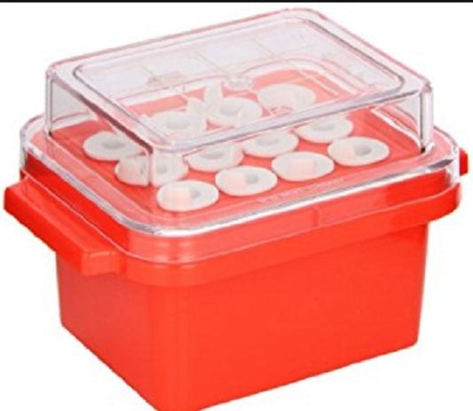 Brand, Mini tube cooler, polycarb with non-toxic gel for 12 x 0.5 ml to 2.0 ml tubes, 0°C, up to 60 min,  Red