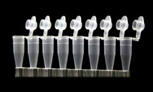Chromoplas 0.2mL strip tubes of 8 with individual domed attached caps, per 120 x 8