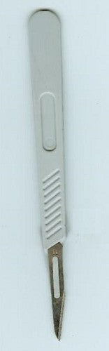 Scalpel with blade and plastic handle, No: 10, disposable-pkt/10