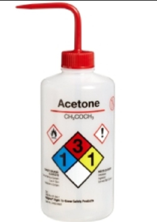 Wash Bottle-Nalgene-500mL, with curved straw, chemical Name: Acetone Water-each