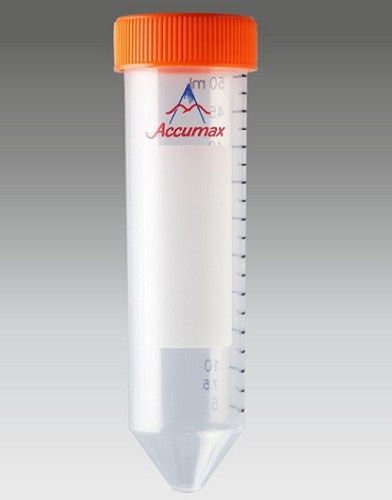 Accumax 50 ml Centrifuge Tube with flat Cap, Sterile, Max RCF: 20,000xg, pkt/500