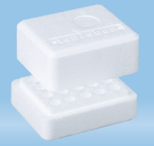 Sartstedt Styrofoam containers with lid, Dim: 85x100x65, format 5x4, 20 x 10.8mm holes, each