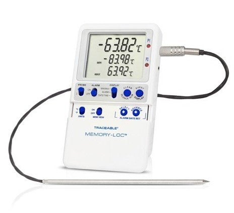 Control Company Traceable® Memory-Loc™ -80 Thermometer, 1 Probe, Temp Range: –90.00 to 105.00°C