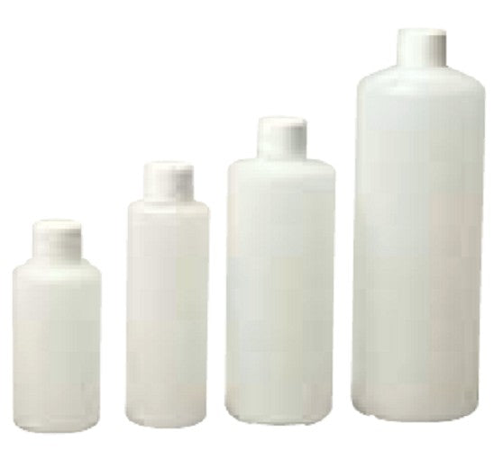 HDPE, Bottle, Round, 28 mm neck with screw cap - 125ml