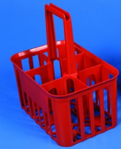 Kartell Winchester Bottle Carrier, plastic HDPE, holds 6 x 1L bottles, diam 95mm