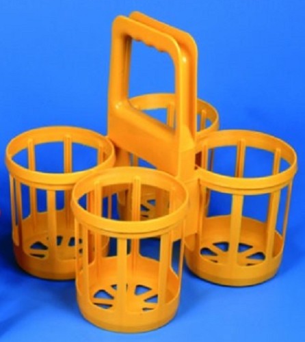 Kartell Winchester Bottle Carrier, plastic HDPE, holds 4x 2L bottles, diam 120mm