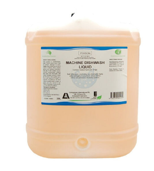 Livingstone Machine Dishwashing Liquid Detergent, 20 Litre Drum, Each
