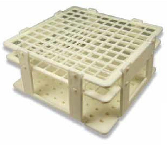 LABCO Rack for 11mm tubes, 100 place, 10 X10 array, white, autoclavabl ...