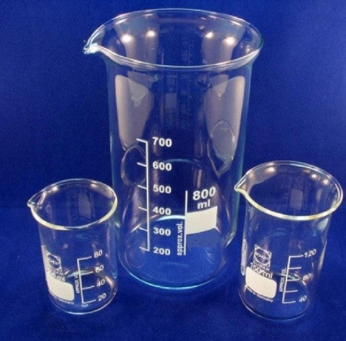 Labco Beaker, Tall Form, Borosilicate glass, white enamel grad, 600mL