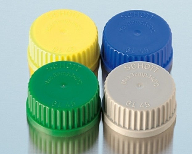 Schott Yellow Screw Cap for Reagent Bottles with GL45 thread, pkt/10