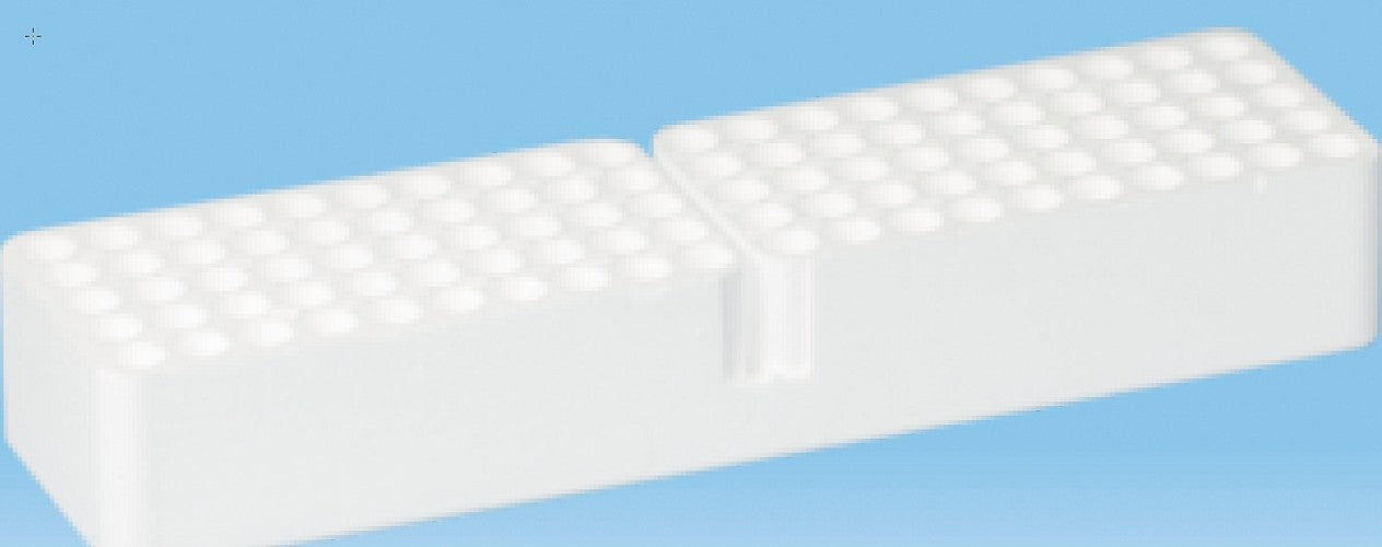 Sartstedt Styrofoam containers without lid, (338Wx88Lx50H)mm, 5x20 hole format x 13mmd holes, holds 100 tubes