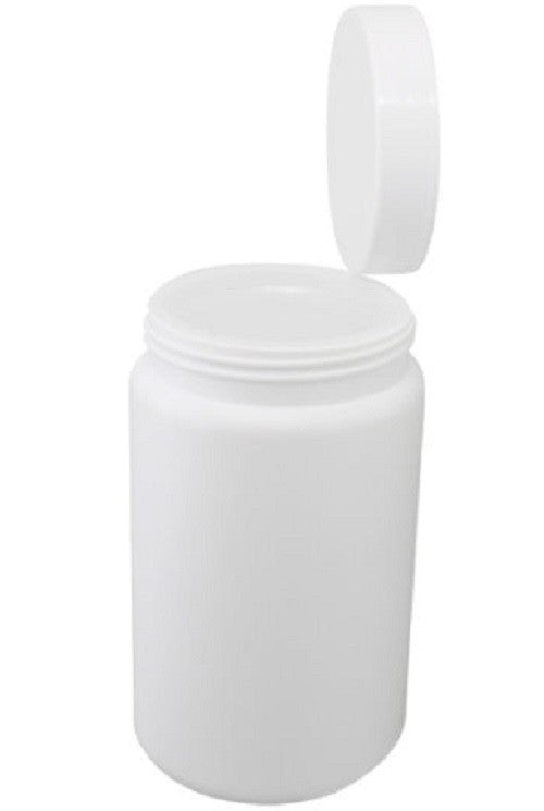 Silverlock 1L HDPE round storage container, 100mmd x 150mmH, supplied with white PP unlined screw cap, 95mmd