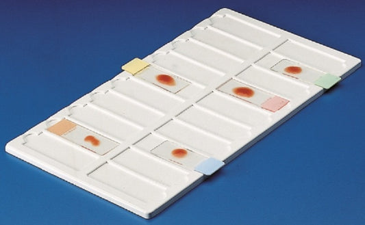 Kartell PVC Moulded Microscope Slide Trays, suitable for 76x26mm slides, 20 place