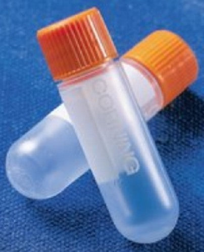Corning® 2mL, external threaded polypropylene cryogenic vial with round bottom, sterile-pkt/500