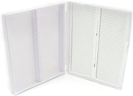 Heathrow Scientific 100 White Plastic Slide Box with Hinge and Latch Lock, 210x169x37 mm