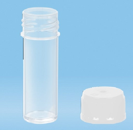 5mL-Sarstedt-Polypropylene flat bottom tubes with neutral screw cap enclosed, non-sterile, 50x16mm, pkt/250/ctn/2,000
