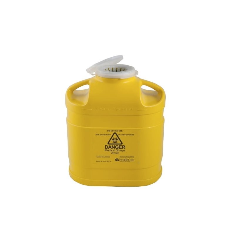 FITTANK™ Sharps Container 5 Litre Resealable Snap Top – Adelab Scientific